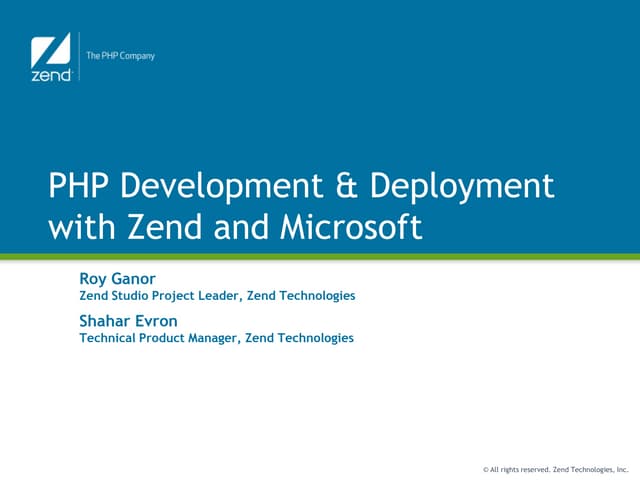 PHP and Zend Framework on Windows
