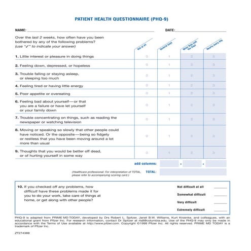 Combined PHQ9 and GAD7 (17 items)