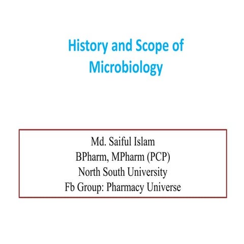 History and Scope of Microbiology