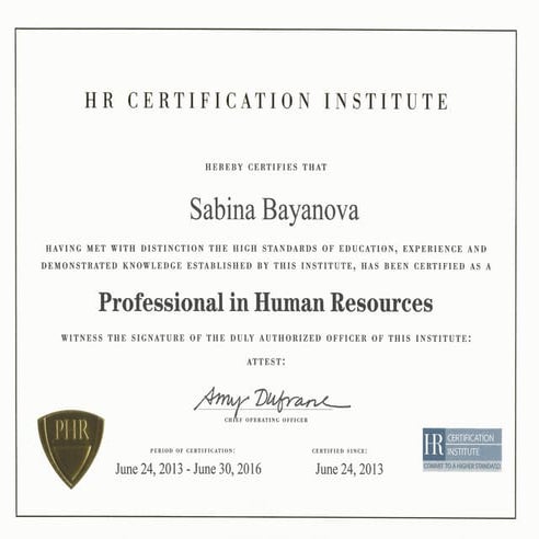 PHR Diploma | PDF