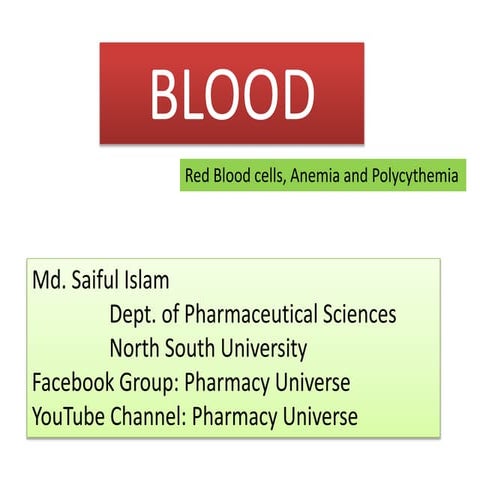 Blood (RBC, Anemia, Polycythemia)