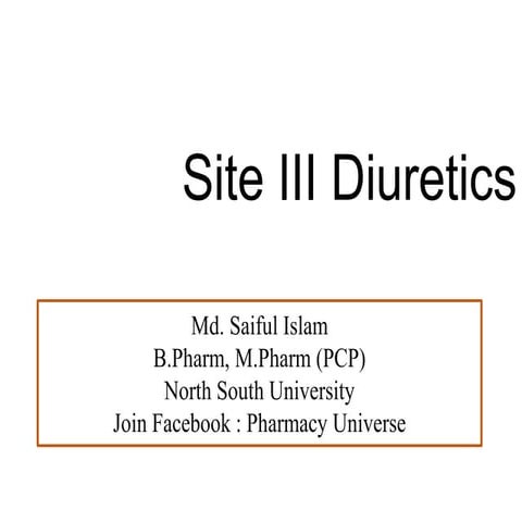 Site III Diuretics