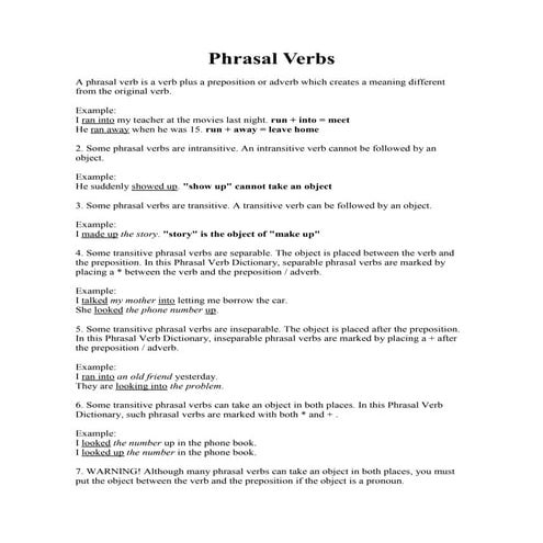Phrasal verbs