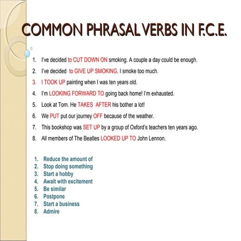 PHRASAL VERBS I
