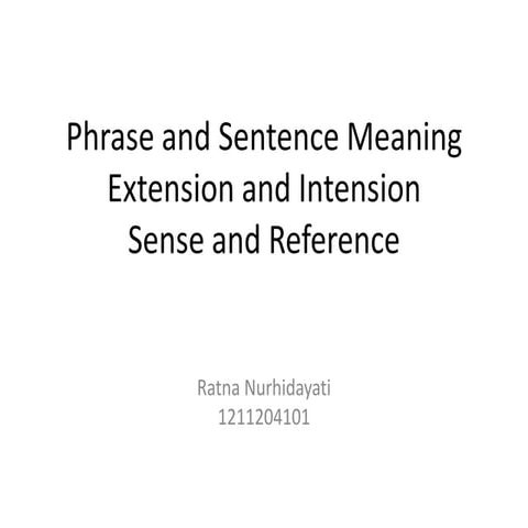 Phrase and sentence meaning