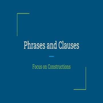 Phrases and Clauses | PPT
