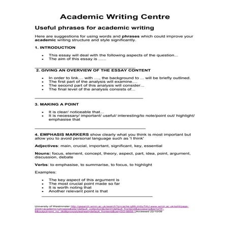 Phrases in academic writing