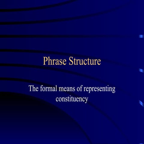 Phrase structure 20 - English linguistics