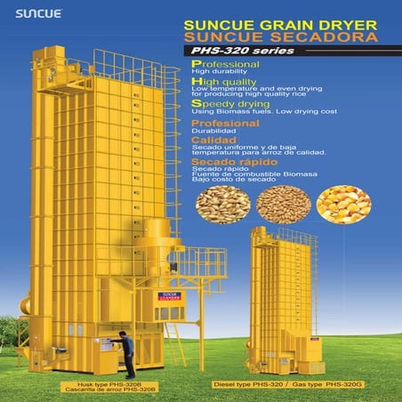 Secadora de granos SUNCUE modelo Phs320 Maíz, Trigo, Arroz
