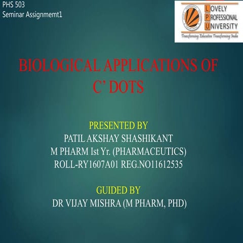 Application of Carbon dots ppt