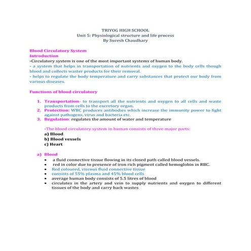 CLASS 11 TH Body fluids and circulation | PPTX