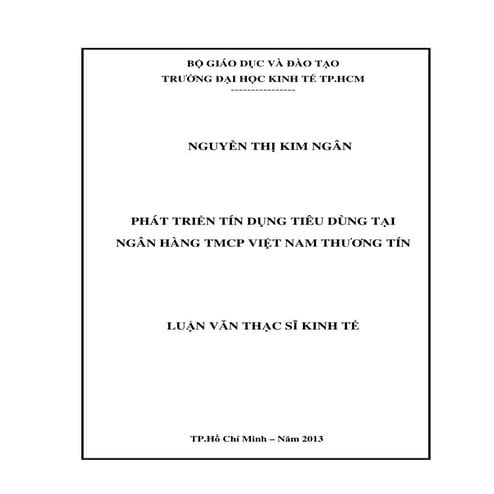 Phát triển tín dụng tiêu dùng tại Ngân hàng Thương mại Cổ phần Việt Nam Thươn...