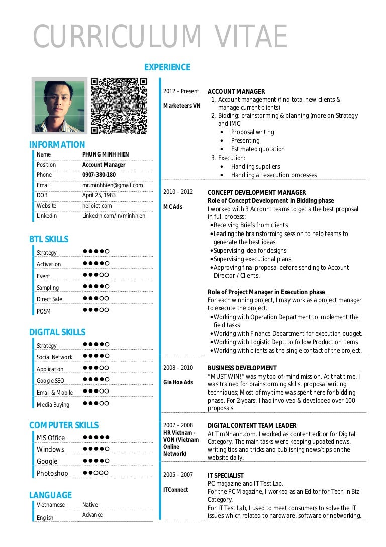 curriculum vitae style