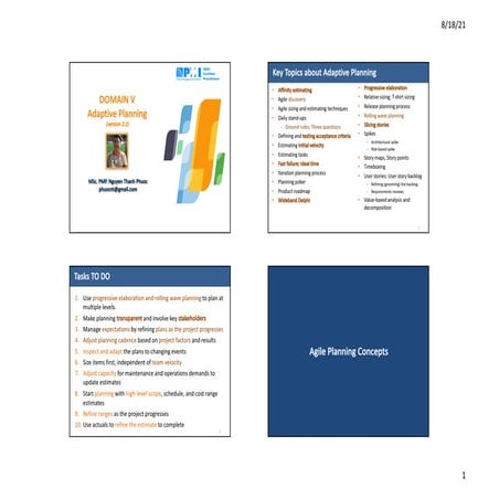 PMI-ACP: Domain 5 - Adaptive planning-v2.2_lite_4_78_pages