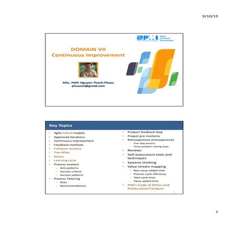PMI-ACP Domain VII - Continuous Improvement v1.0