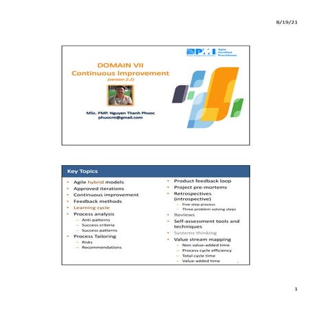 PMI-ACP: Domain 7 Continuous improvement-v2.2_lite_2