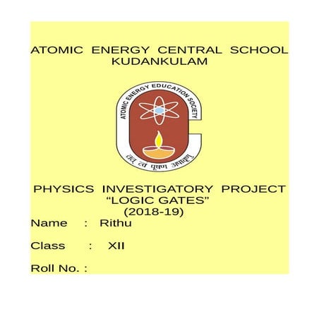 Logic Gates Class 12
