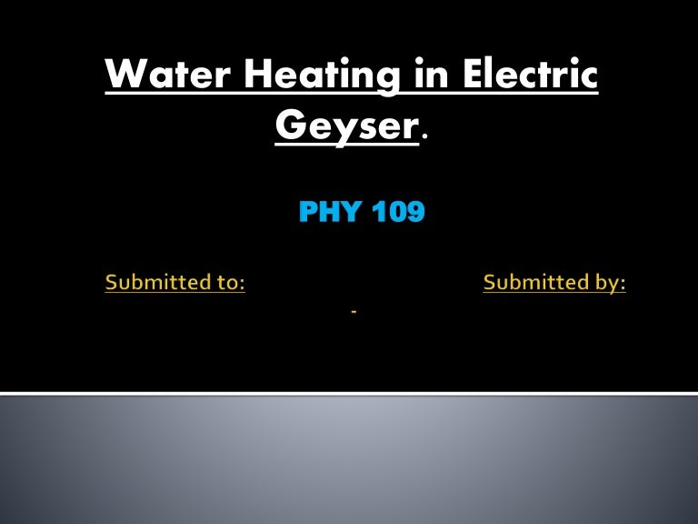 Water Heating in Electric Geyser.