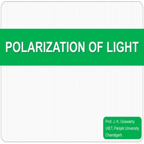 PHYA3-POLARIZATION.ppt. For 1st year B.E. students