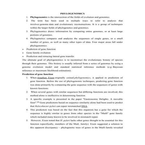 PHYLOGENOMICS 