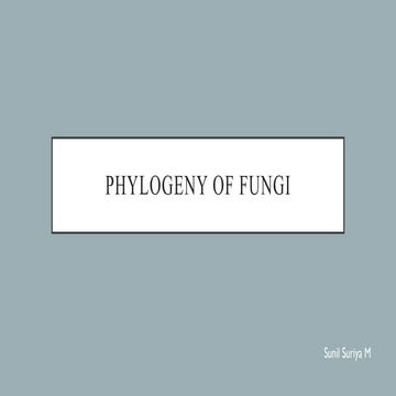 Evolution and Phylogeny of fungi- An Evolutionary history of fungi