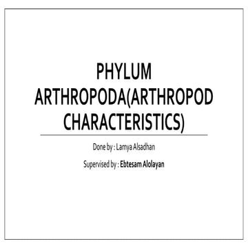 Phylum arthropoda(arthropod characteristics)