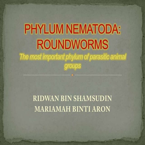 Phylum nematoda pre