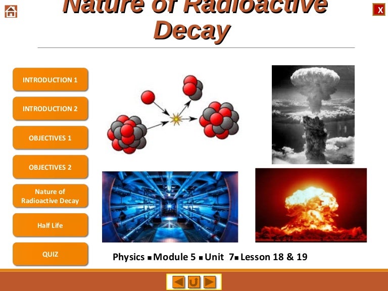 Physics M5 Nature of radioactive decay