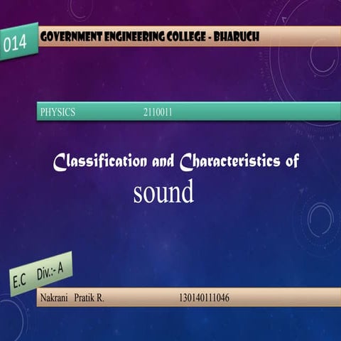 Characteristic & Classification of Sound