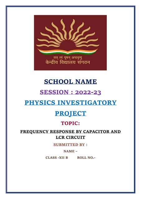 Class 12th Physics Project File (Capacitors) 23-24 | PDF | Chemistry ...