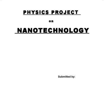 PHYSICS PROJECT BY MSC  - NANOTECHNOLOGY