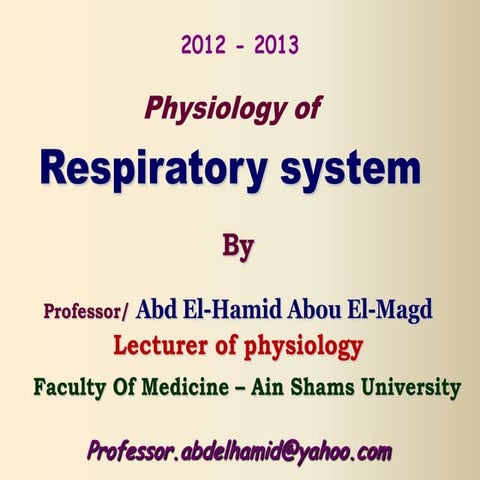 Respiratory #2, Gas Transport - Physiology