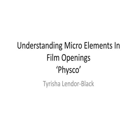 Understanding micro elements in film openings