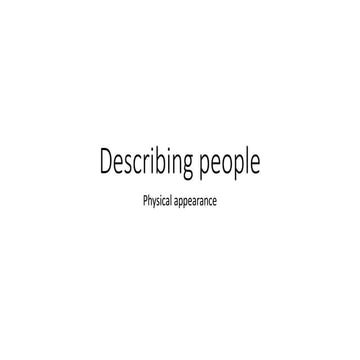 describing physical appearance | PDF