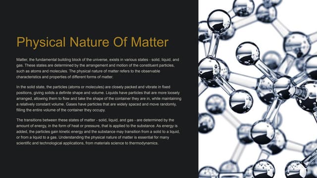 Grade 8 Science- The Particle Nature of Matter | PPTX