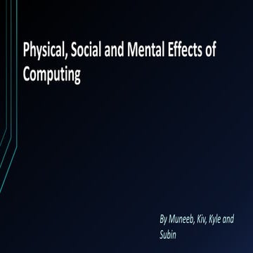 How can computers affect our health | PPTX