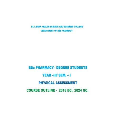 Physical Assessment course syllabus - Pharmacy DPt. -  2024.pptx