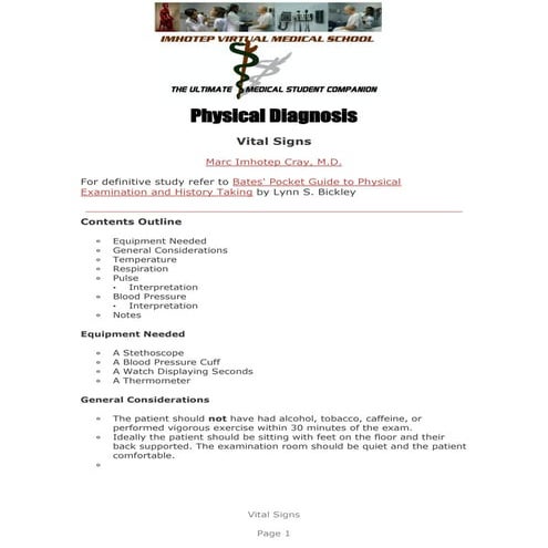 IVMS ICM-Physical diagnosis-Vital Signs