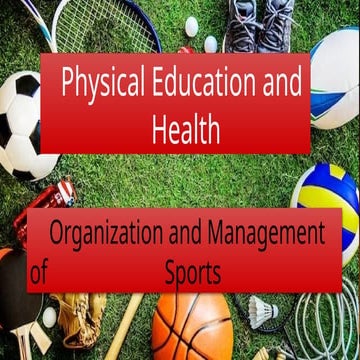 Physical Education: Management of Sporting Events | PDF
