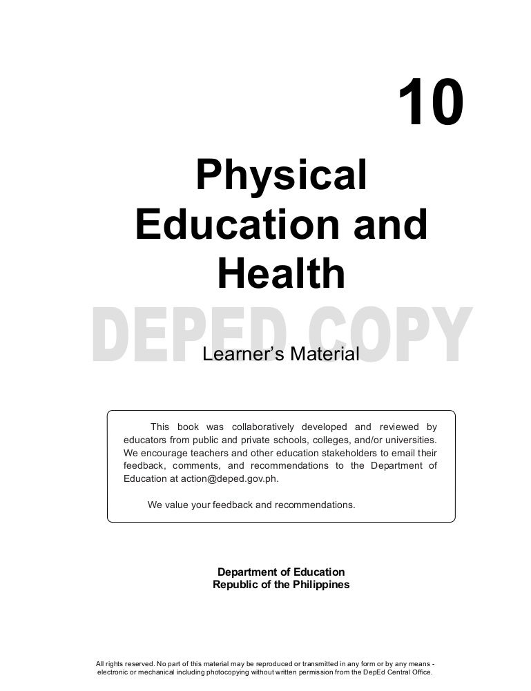 Grade 10 Physical Education Learning Material {Unit 1Active Recrea…