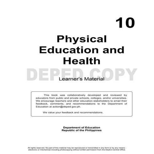 Physical education 10  learning material