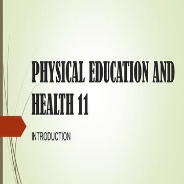 Physical Education and Health 11 - Introduction