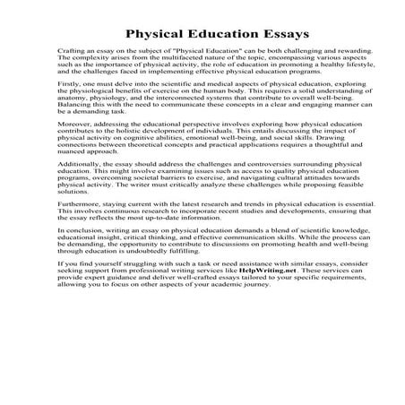 Physical Education Essays