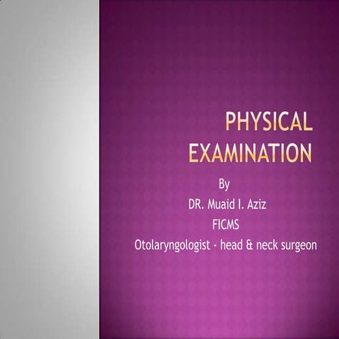 E.N.T 5th year, 2nd lecture (Dr. Muaid) | PPTX