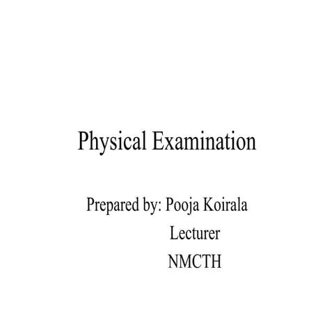 Physical examination, Fundamentals of Nursing 