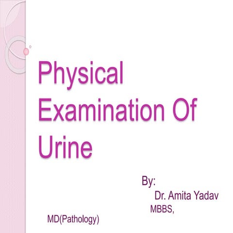Physical examination of urine