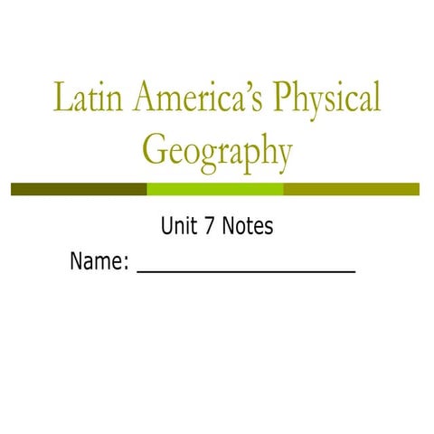 Physical Features Of Latin America