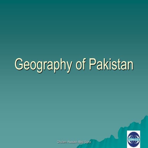 Physical features of pakistan
