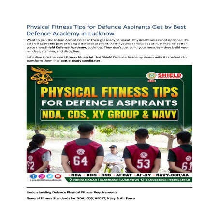 Physical Fitness Tips for Defence Aspirants Get by Best Defence Academy ...