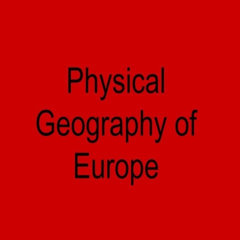 Physical Geography Of Europe